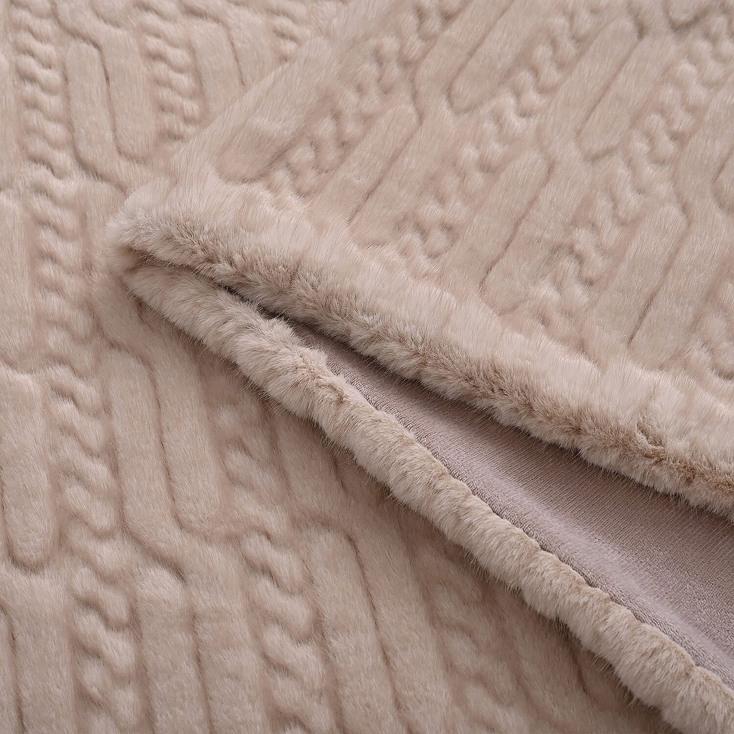 THE OPULENT LUXURY - HUSH HAVEN Ultra Soft - Warm Sumptuous Double Layer Sherpa Faux Fur Blanket 680 GSM (180 x 150 cm) (180 x 150 cm) - Cream