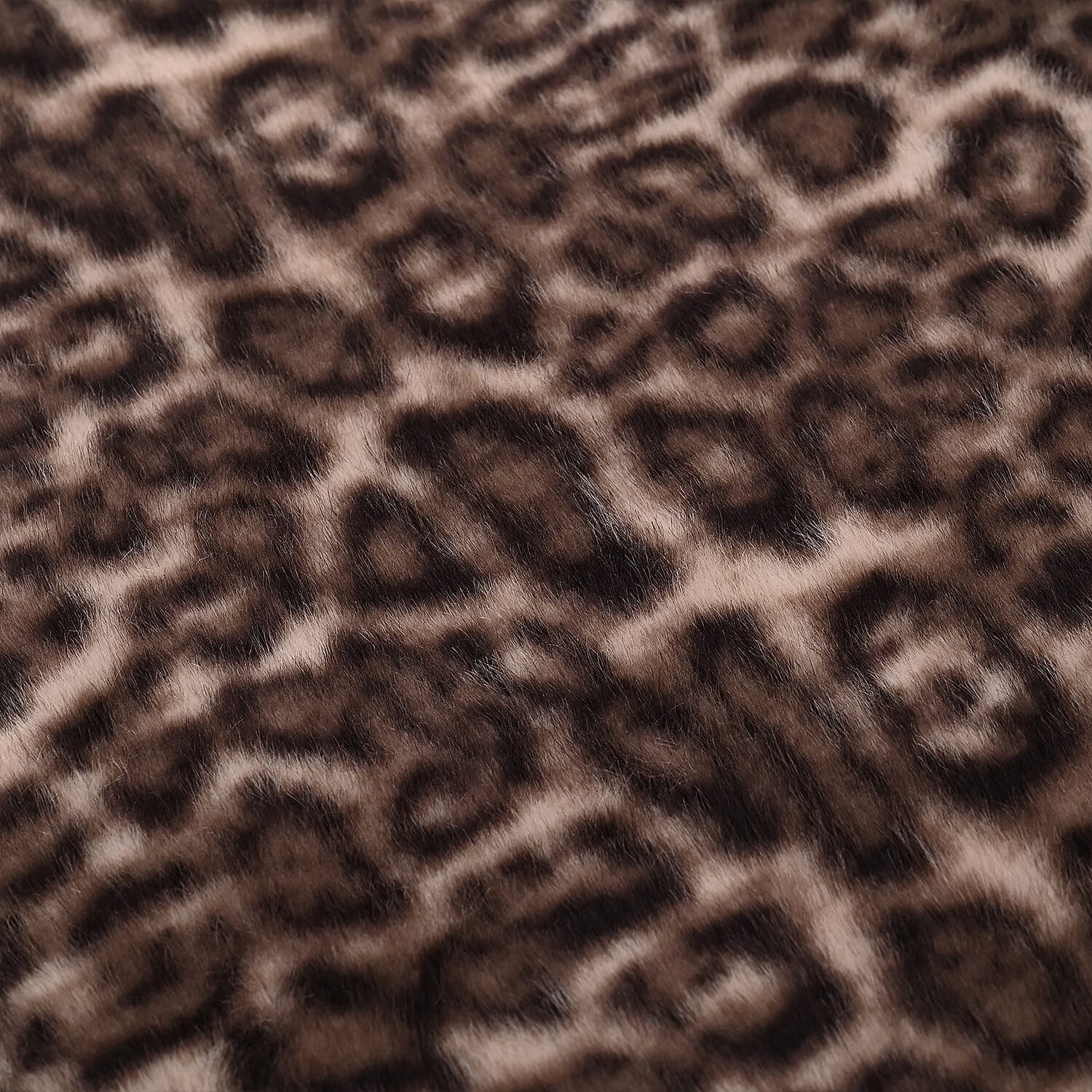 HUSH HAVEN Ultra Luxurious Double Layer Super Soft Faux Fur Leopard Print Blanket 500 GSM for Sumptuous Warmth (180x150 cm) - Dark Brown