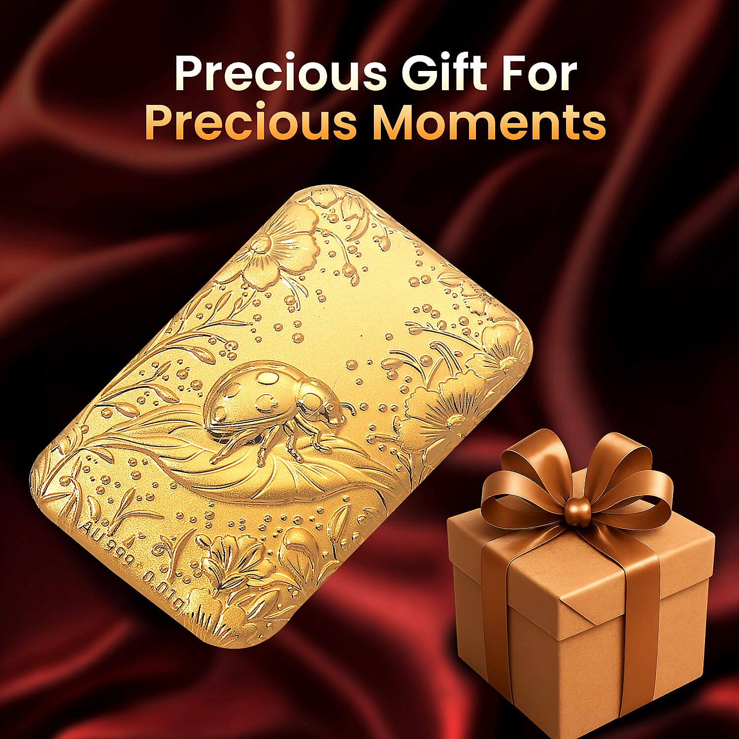 24K Yellow Gold (99.9% Purity) Ladybird Embossed