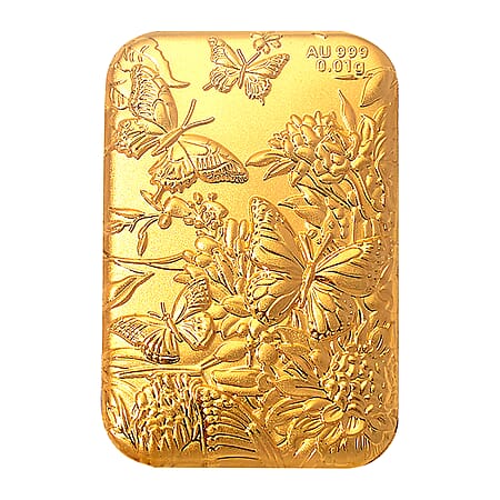 24K Yellow Gold (99.9% Purity) Butterfly Embossed Collectible