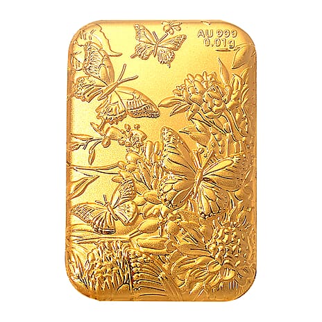 24K Yellow Gold (99.9% Purity) Butterfly Embossed Collectible