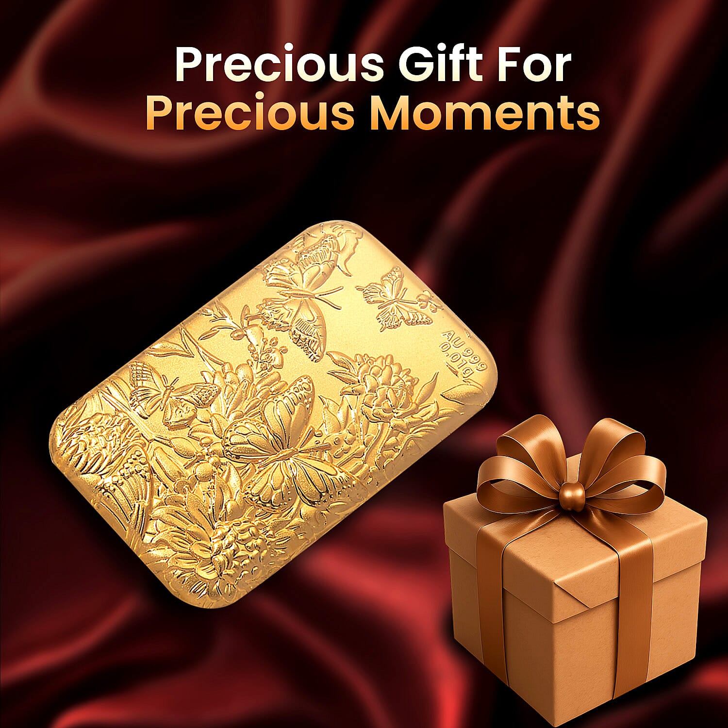 24K Yellow Gold (99.9% Purity) Butterfly Embossed Collectible