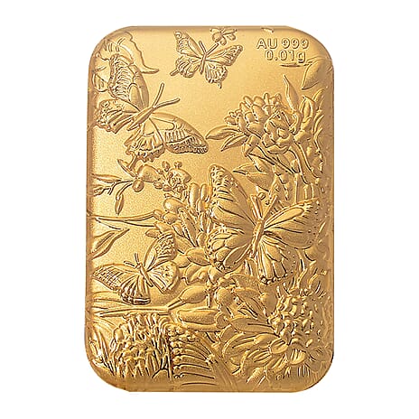 24K Yellow Gold (99.9% Purity) Butterfly Embossed Collectible