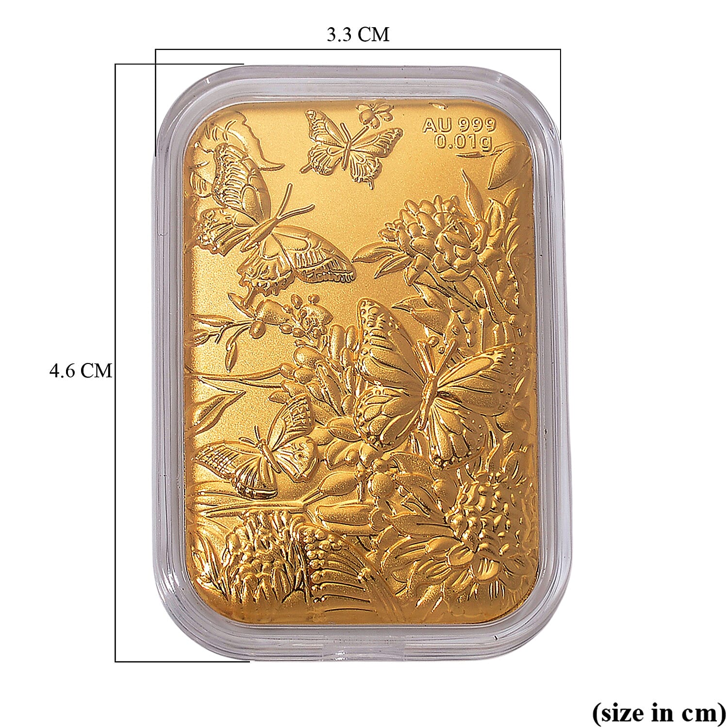 24K Yellow Gold (99.9% Purity) Butterfly Embossed Collectible 24K Yellow Gold (99.9% Purity) Butterfly Embossed Collectible