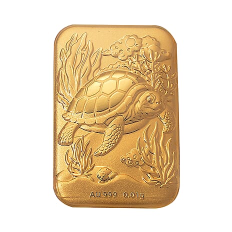 24K Yellow Gold (99.9% Purity) Turtle Embossed