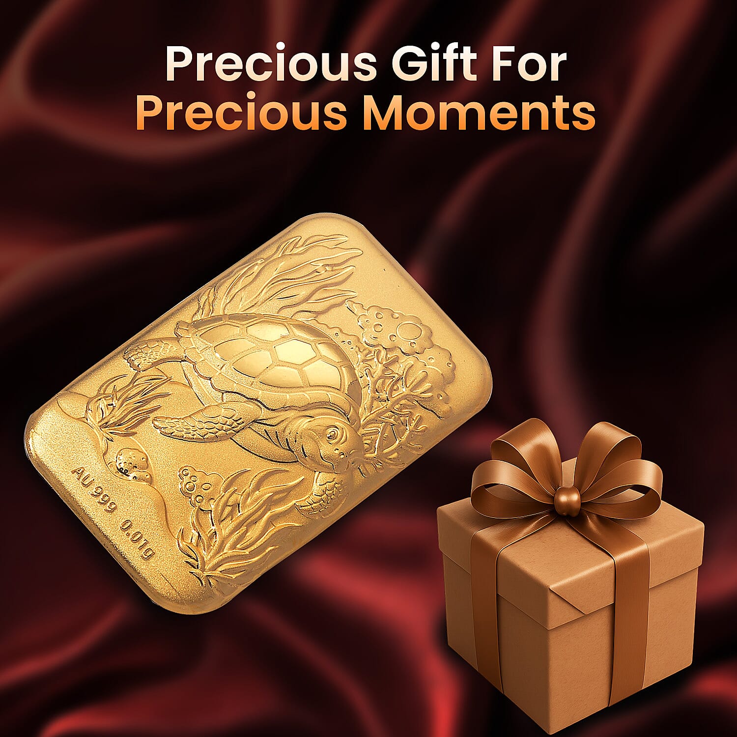 24K Yellow Gold (99.9% Purity) Turtle Embossed 24K Yellow Gold (99.9% Purity) Turtle Embossed