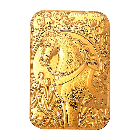24K Yellow Gold (99.9% Purity) Horse Embossed Collectible