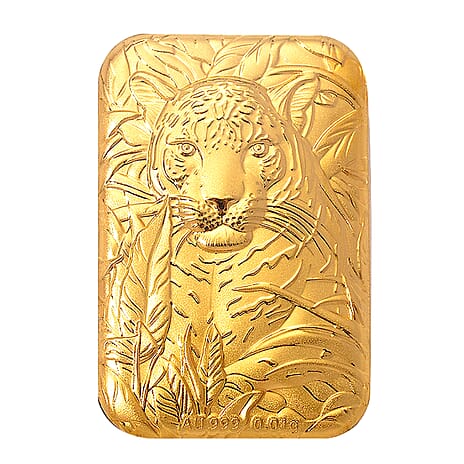 24K Yellow Gold (99.9% Purity) Leopard Embossed
