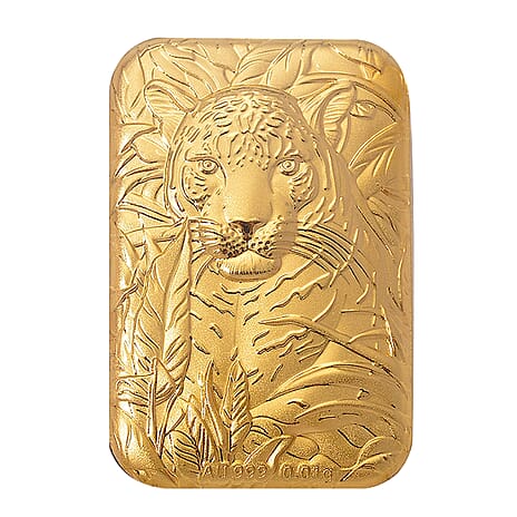 24K Yellow Gold (99.9% Purity) Leopard Embossed