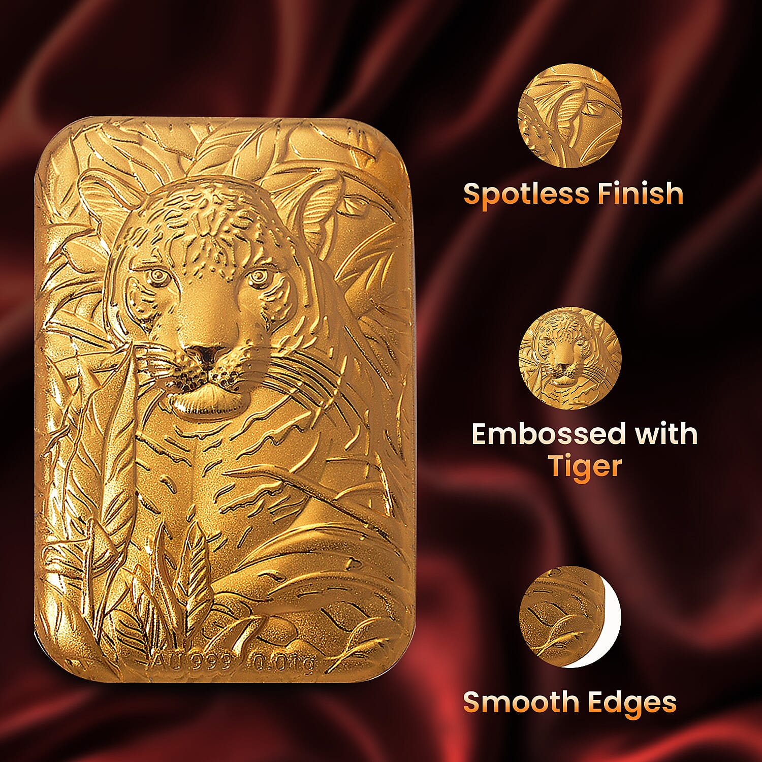 24K Yellow Gold (99.9% Purity) Leopard Embossed 24K Yellow Gold (99.9% Purity) Leopard Embossed