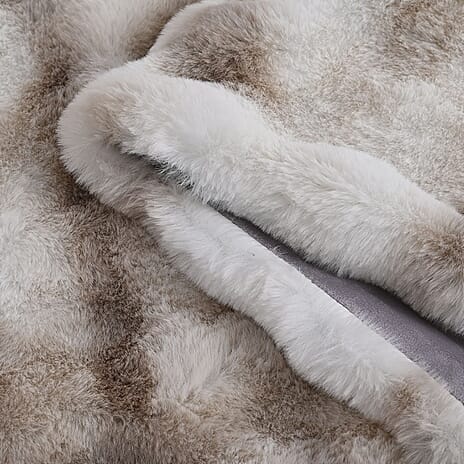 SIGNATURE LUXE SUPERSOFT BLANKET - HUSH HAVEN Double Layer 800 GSM Bubble Pattern Ultra soft Faux Fur Blanket (200 x 150 cm) - Winter Ivory