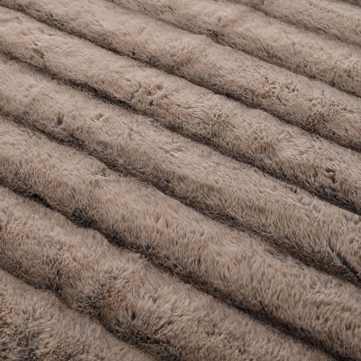 Hush Haven Luxury Double Layer Faux Fur Reversible Blanket  - Light Coffee