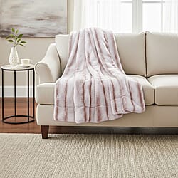 Hush Haven Luxury Double Layer Faux Fur Reversible Blanket  - White - Beige