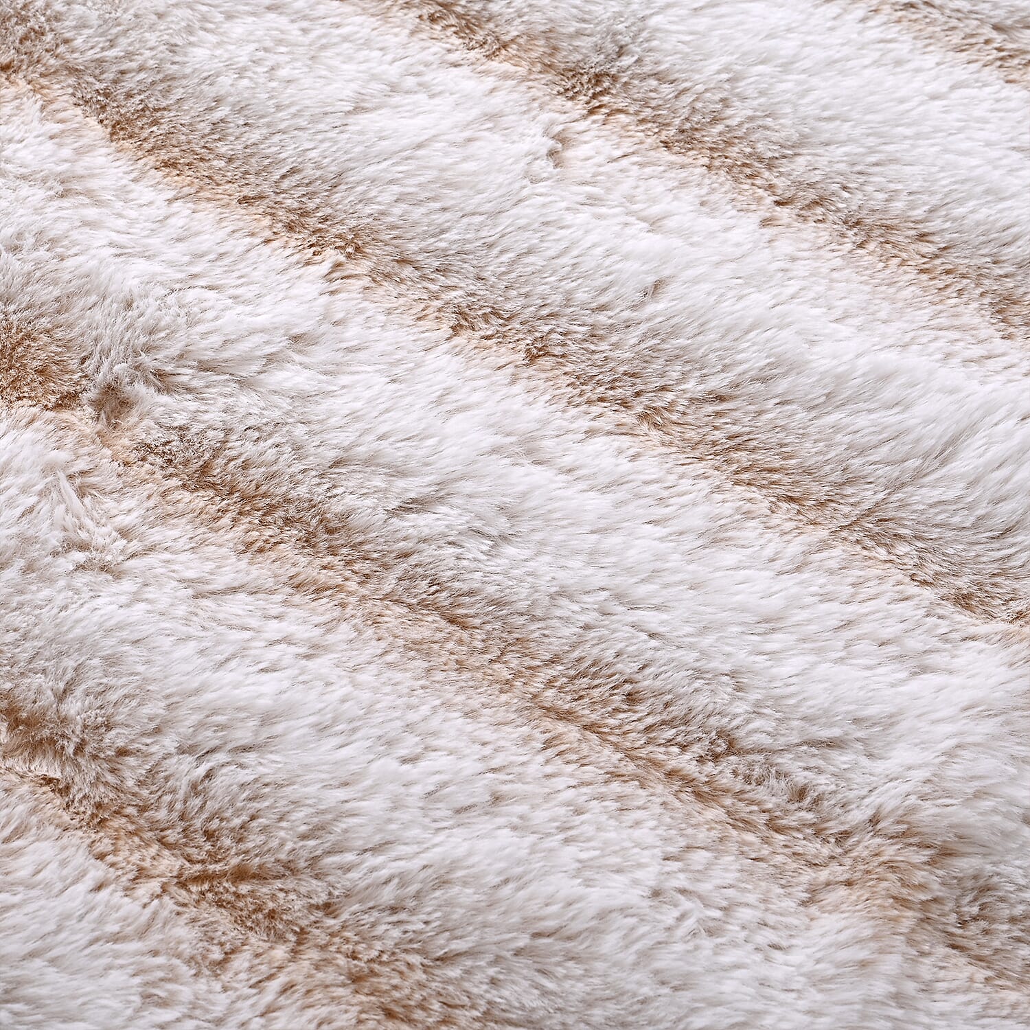 Hush Haven Luxury Double Layer Faux Fur Reversible Blanket  - White - Beige