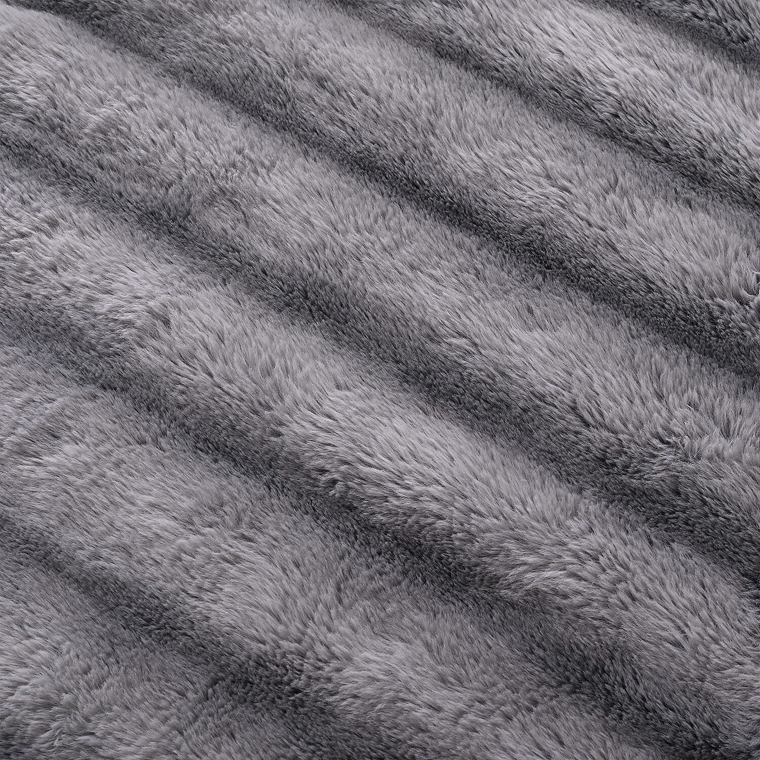 Hush Haven Luxury Double Layer Faux Fur Reversible Blanket - Light Grey