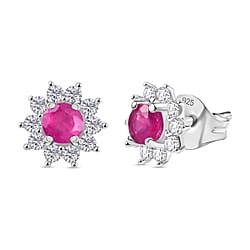 Ethiopian Opal & White Zircon Earring Sterling Silver