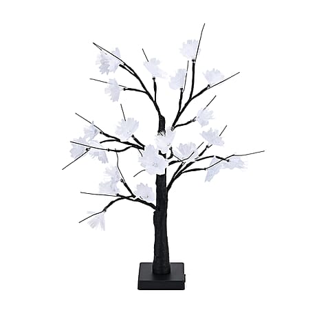 Warm Light Maple Tree with Timer - USB - White