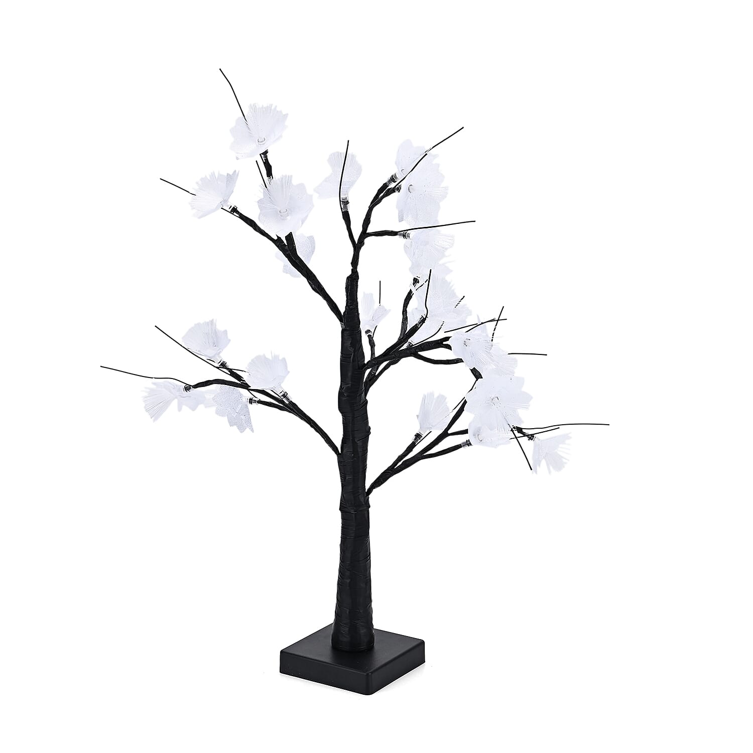 Warm Light Maple Tree with Timer - USB - White
