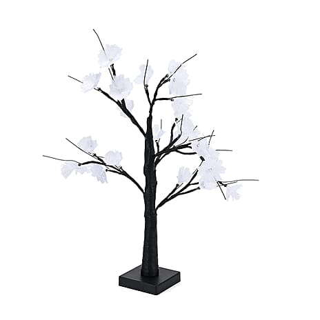 Warm Light Maple Tree with Timer - USB - White