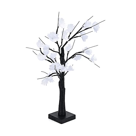Warm Light Maple Tree with Timer - USB - White