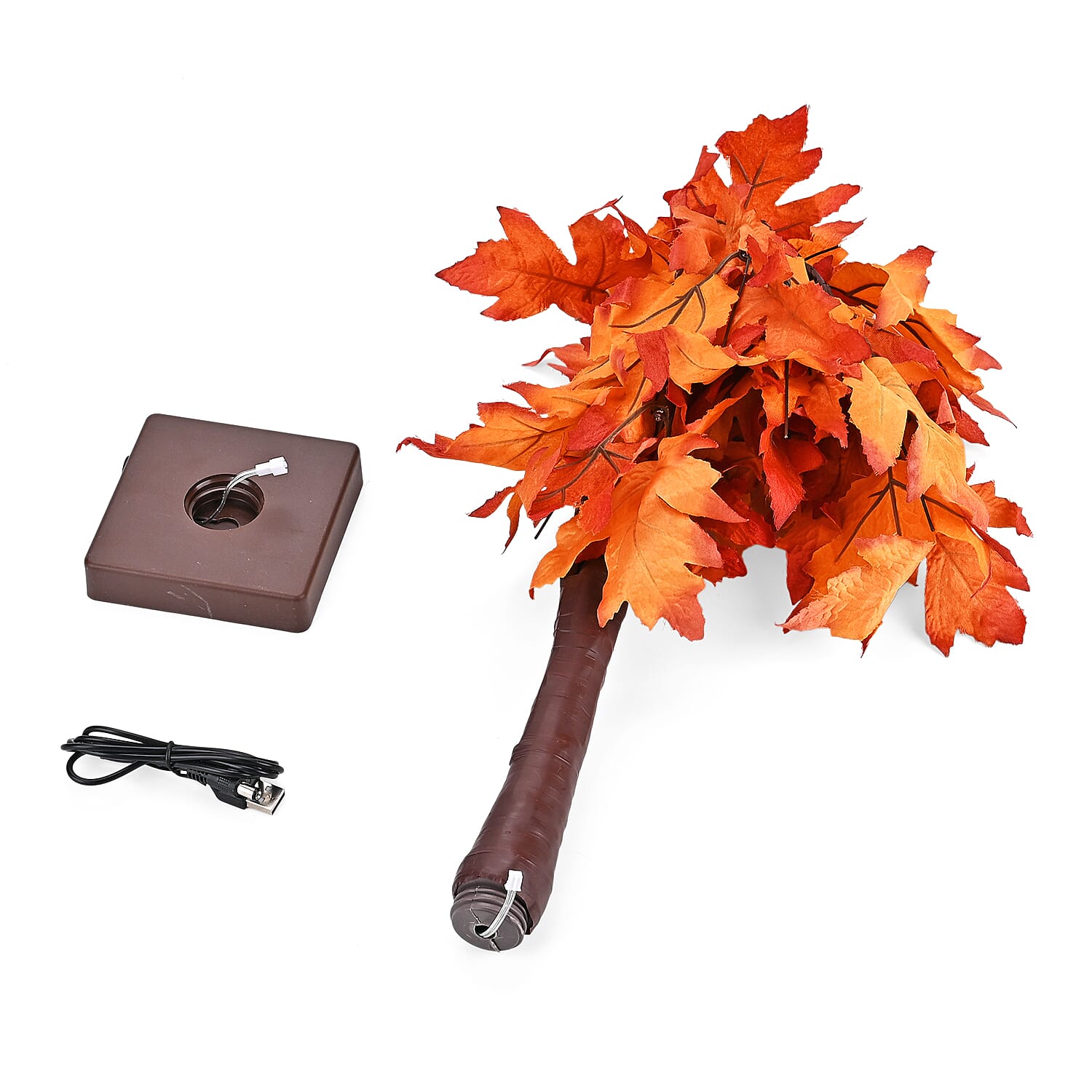 USB Powered Warm Light White Maple Tree with Yellow & Pink Flowers (60cm)