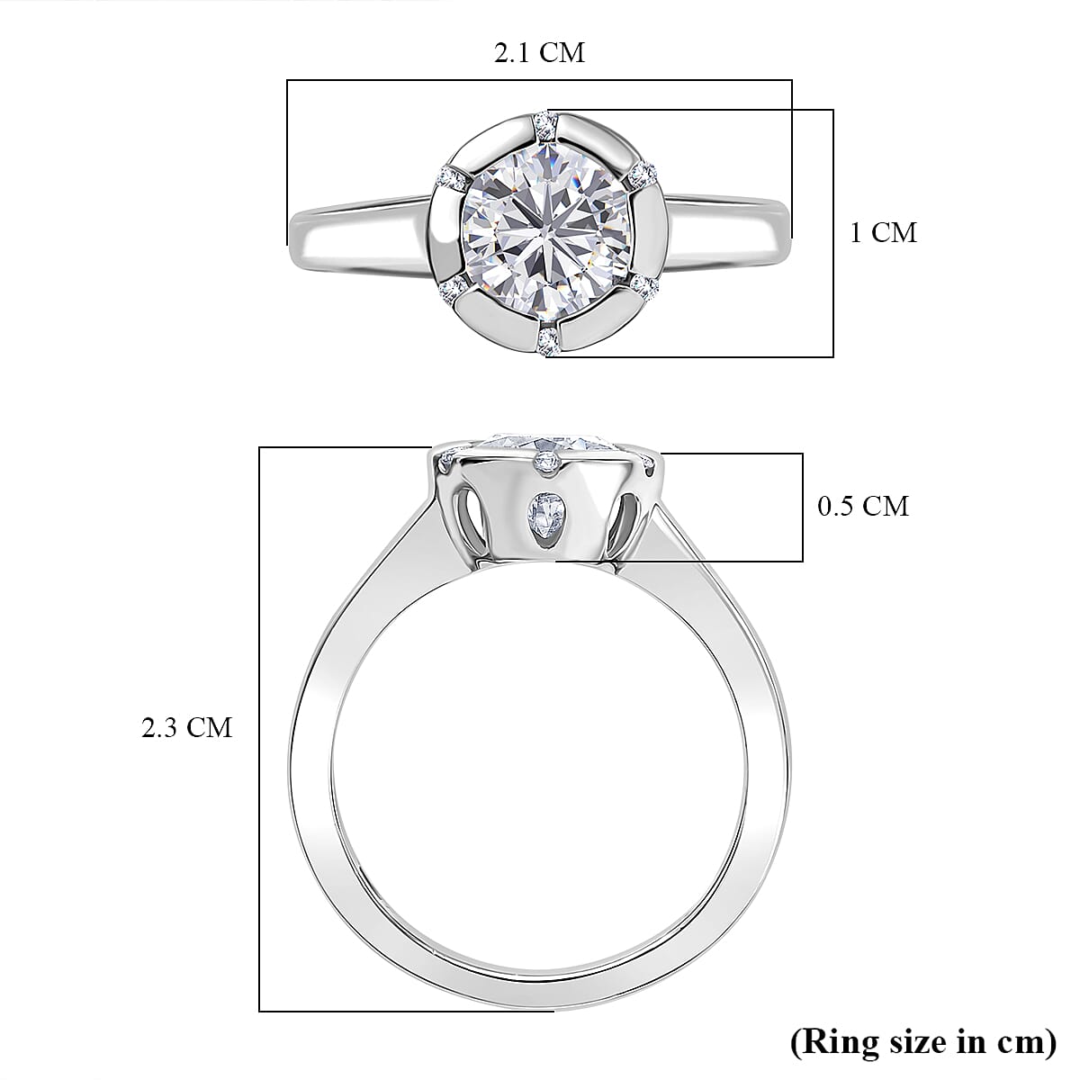 Royal Bali Collection Djoy Moissanite Solitaire Ring in Rhodium Overlay Sterling Silver 1.23 Ct. Royal Bali Collection Djoy Moissanite Solitaire Ring in Rhodium Overlay Sterling Silver 1.23 Ct.