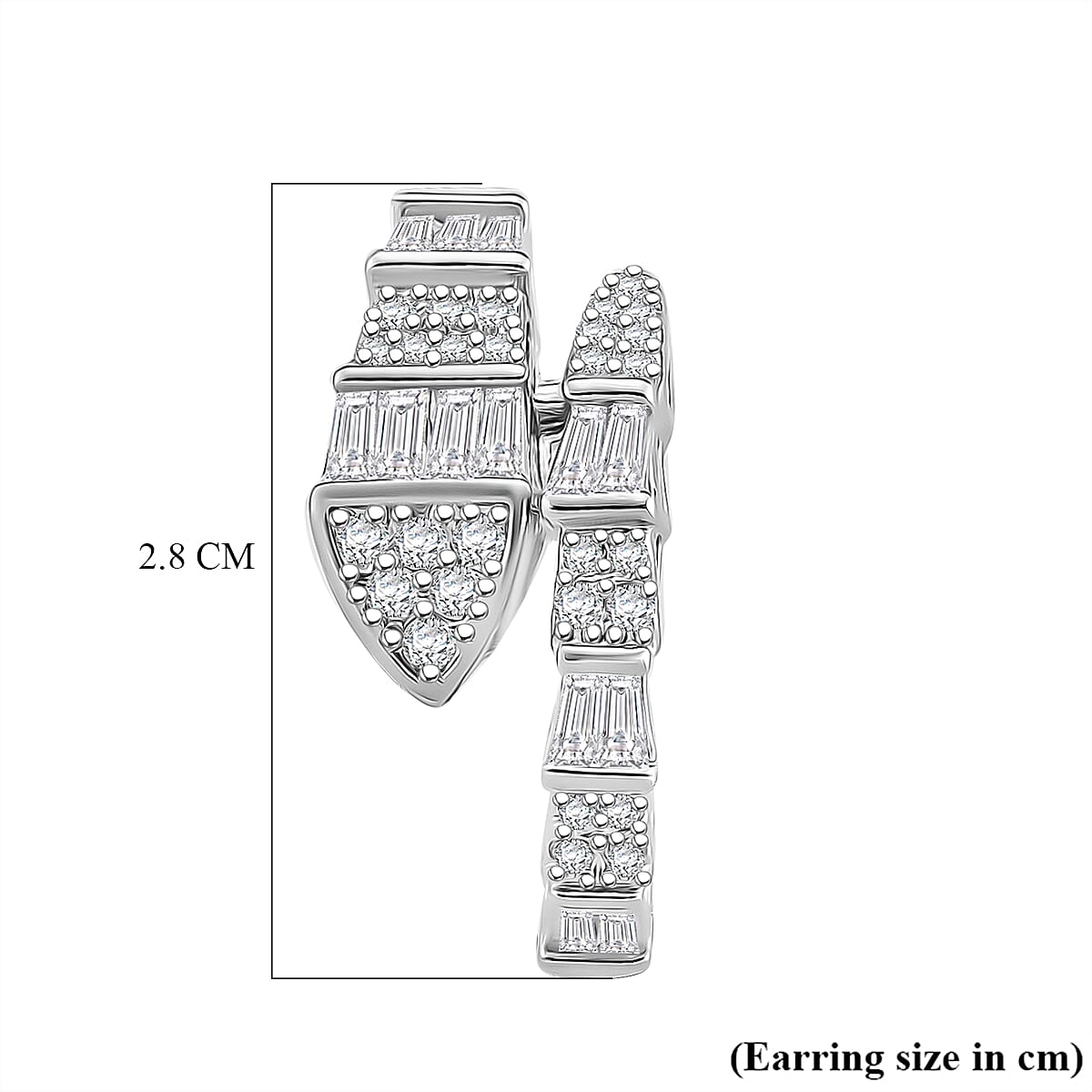 Mega Closeout Deal - Biacco Collection White Cubic Zirconia Earrings with Push Backs in Silver Colour Plated