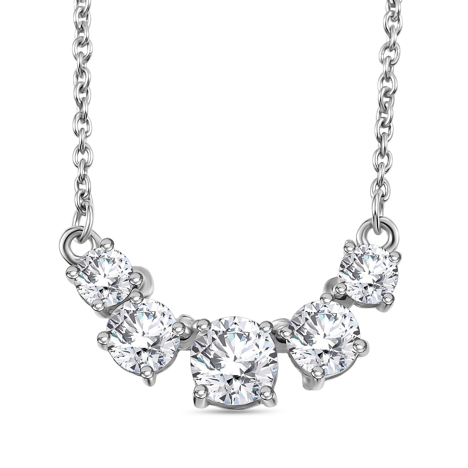 Royal Bali Collection Djoy Moissanite Necklace (Size - 20) with Lobster Clasp