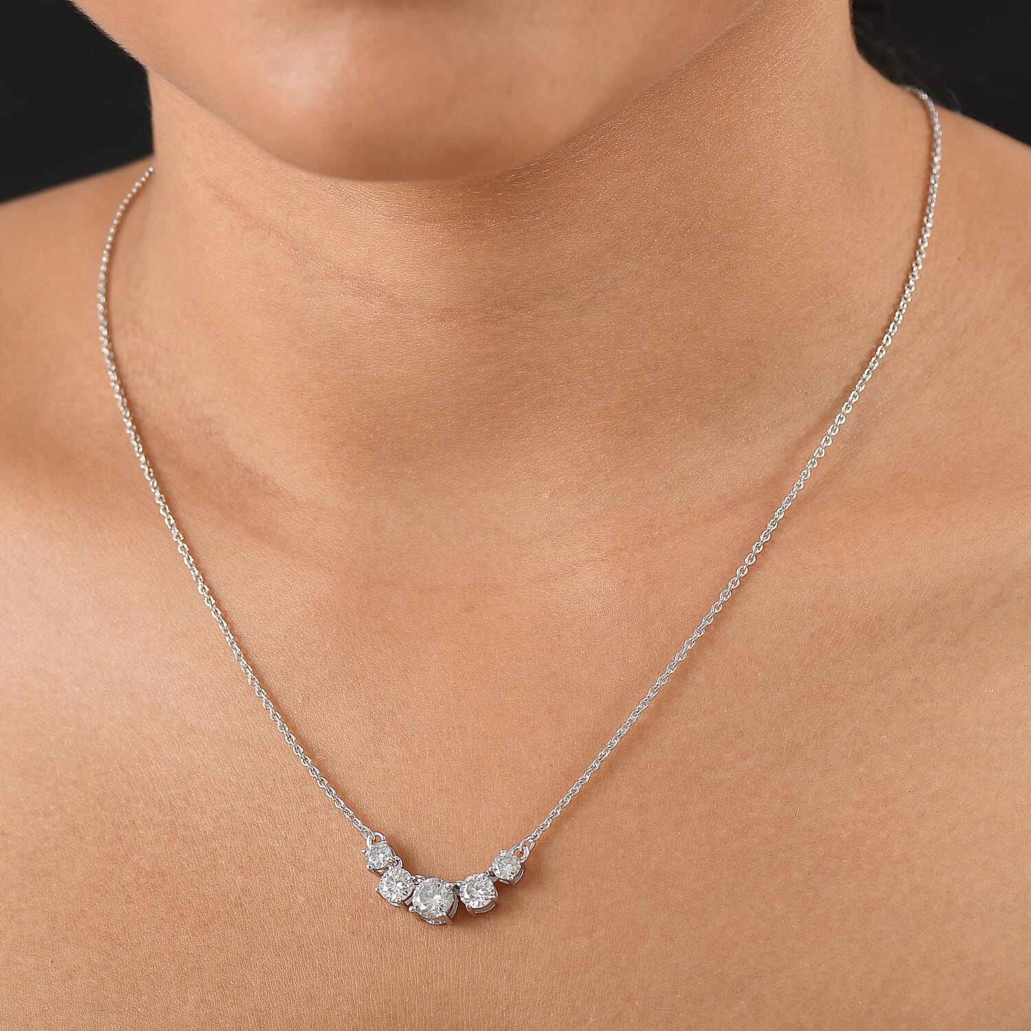 Royal Bali Collection Djoy Moissanite Necklace (Size - 20) with Lobster Clasp