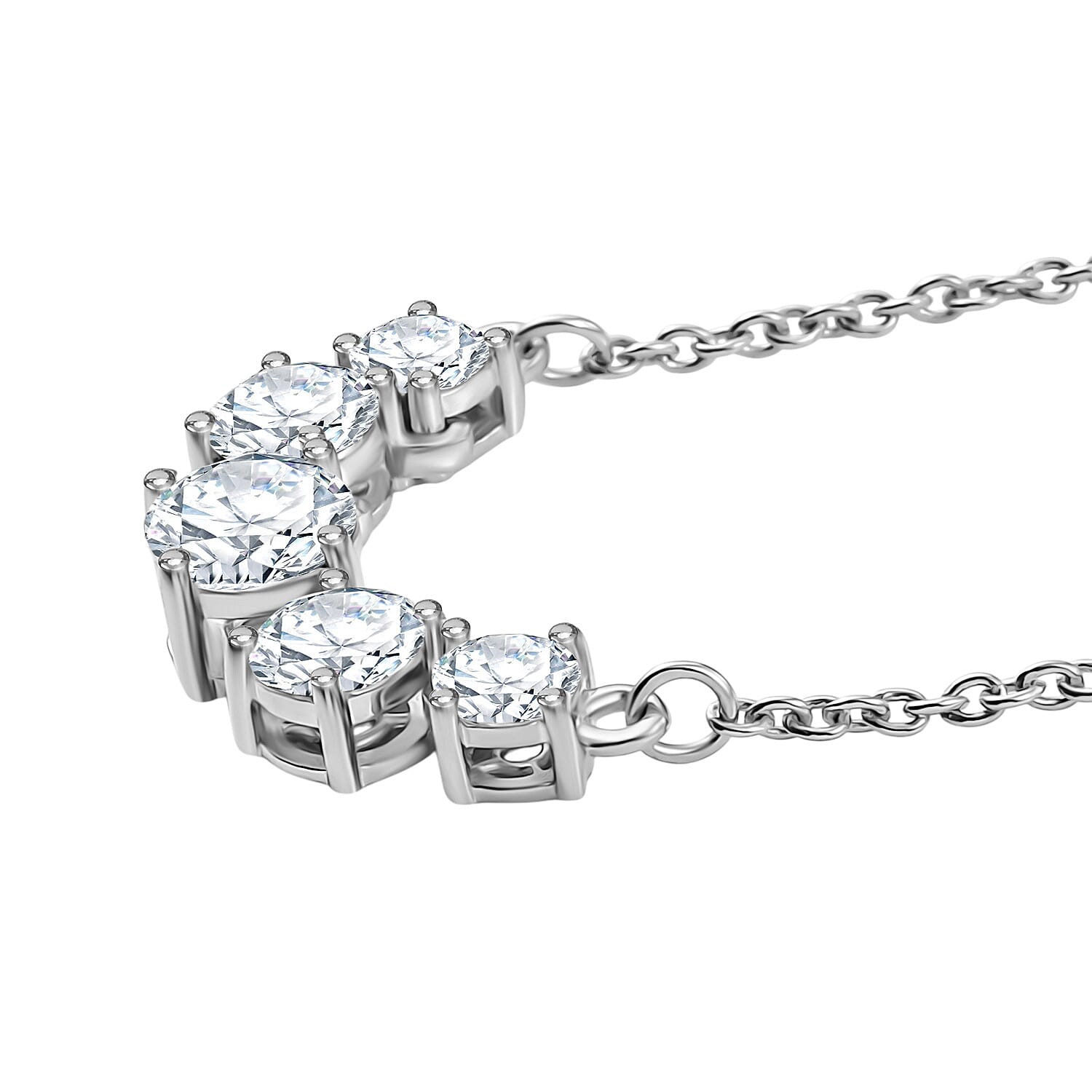 Royal Bali Collection Djoy Moissanite Necklace (Size - 20) with Lobster Clasp