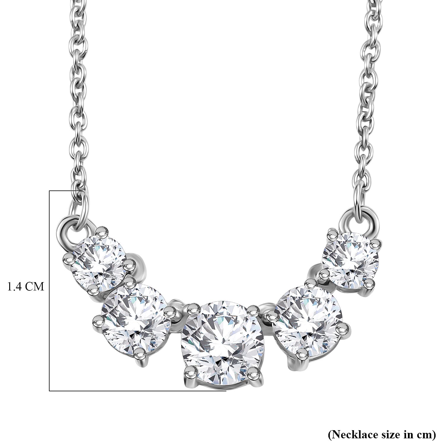Royal Bali Collection Djoy Moissanite Necklace (Size - 20) with Lobster Clasp