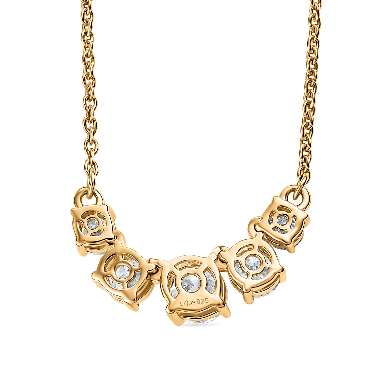 Royal Bali Collection Djoy Moissanite Necklace (Size - 20) with Lobster Clasp in 18K Vermeil Yellow Gold Plated Sterling Silver 2.11 Ct. Royal Bali Collection Djoy Moissanite Necklace (Size - 20) with Lobster Clasp in 18K Vermeil Yellow Gold Plated Sterling Silver 2.11 Ct.