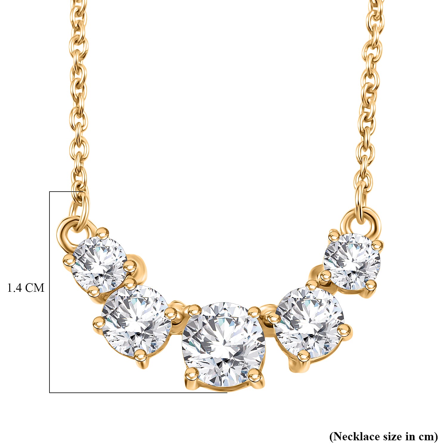 Royal Bali Collection Djoy Moissanite Necklace (Size - 20) with Lobster Clasp in 18K Vermeil Yellow Gold Plated Sterling Silver 2.11 Ct. Royal Bali Collection Djoy Moissanite Necklace (Size - 20) with Lobster Clasp in 18K Vermeil Yellow Gold Plated Sterling Silver 2.11 Ct.