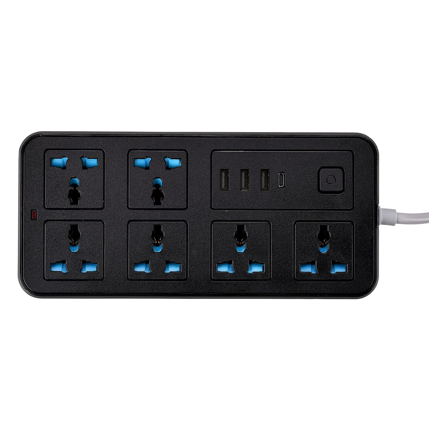 EVERY HOME MUST HAVE - Multi-Functional 6 Plug Socket With 3 Usb Port And A Type C Port- 2 Meter Cable (220-250V) - Black
