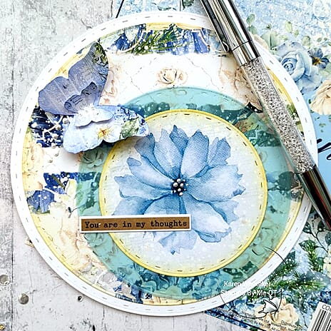 "CERULEAN CHARM PAPER  AND STENCIL BUNDLE   "