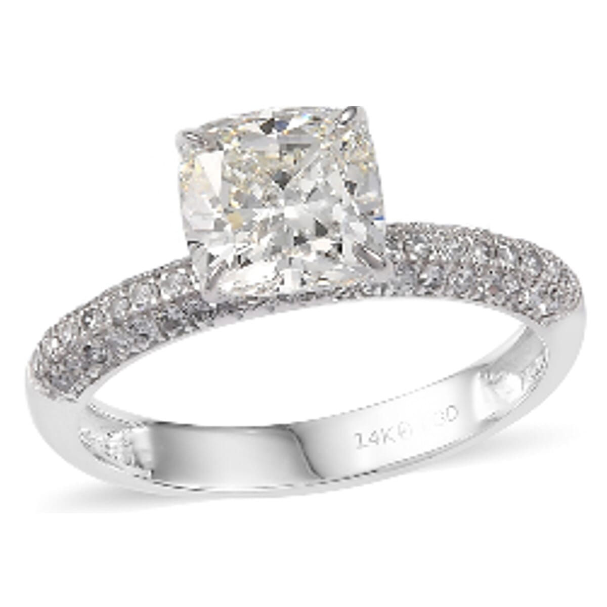 Luxuriant 14K White Gold Lab Grown Diamond (VS-G-H) Ring 2.58 Ct.