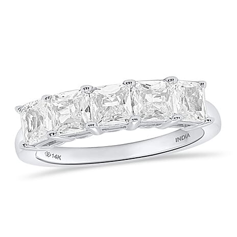 Vegas Find - Luxuriant - 14K White Gold VS-GH Lab Grown Diamond  Emerald Cut Ring 2.50 Ct.