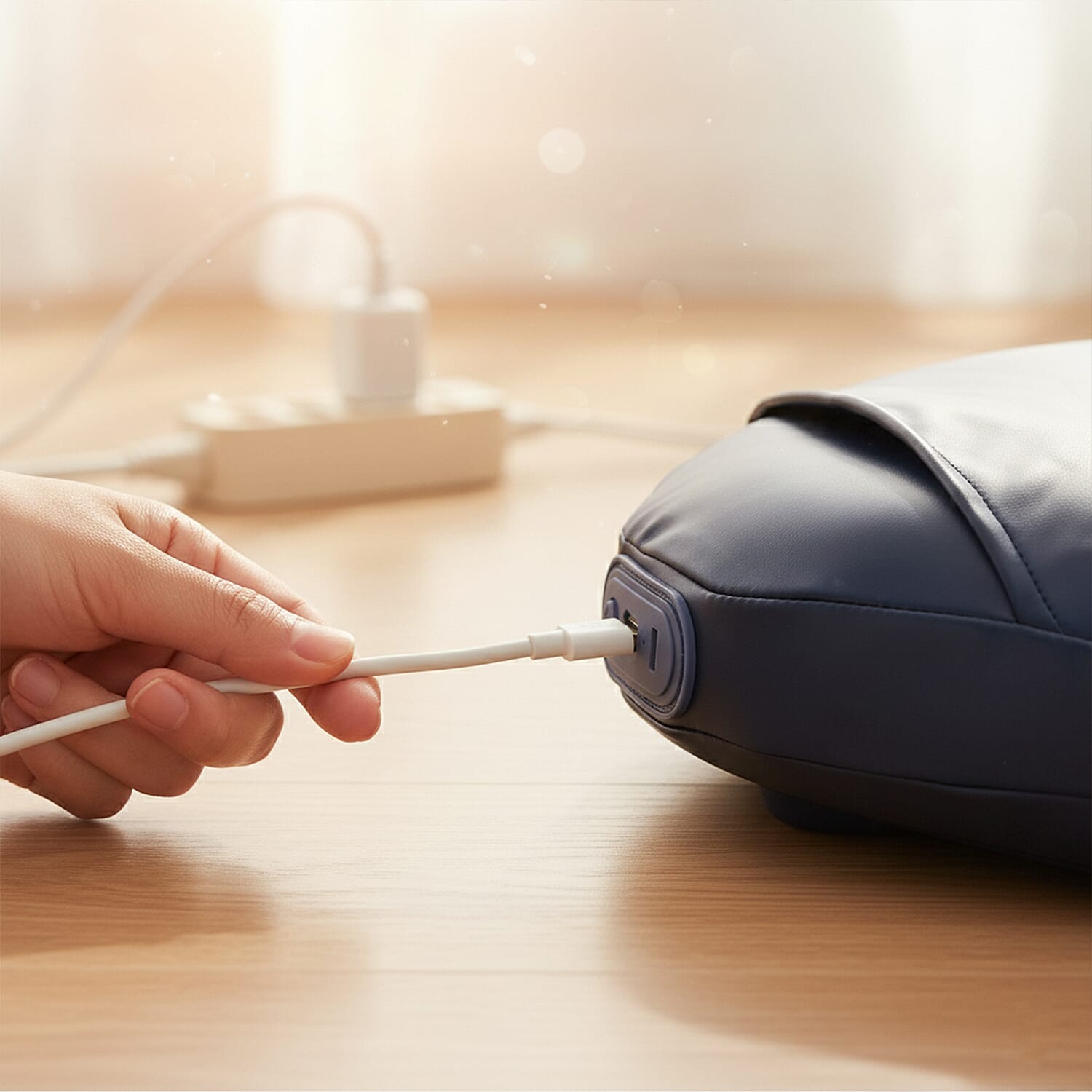 Livmore - Cordless Heated Back Massager with 1800 mAh Battery - Blue