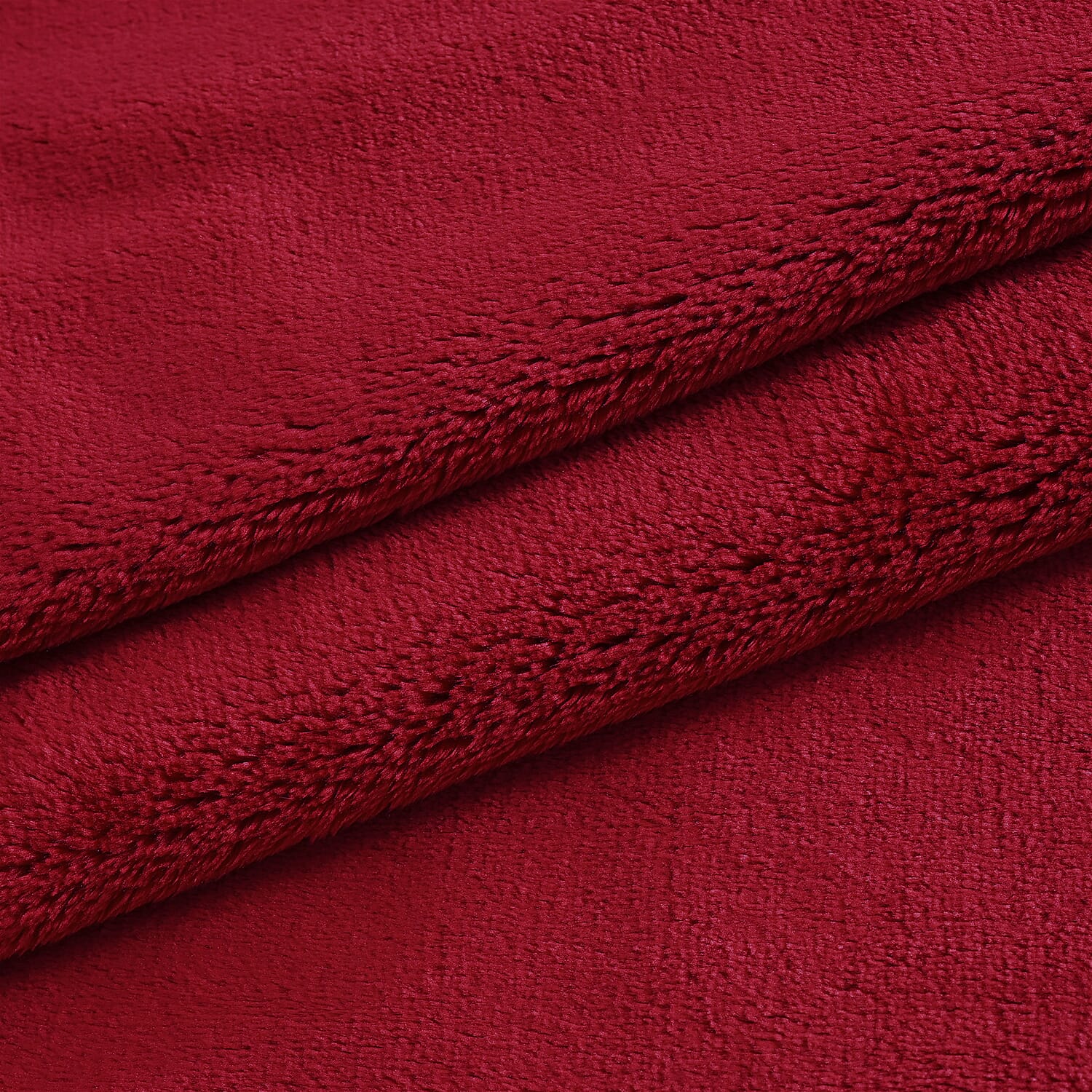 LIVMORE Double Layer Water Resistant Flannel & Sherpa Blanket 510 GSM (200x150 cm) - Burgundy