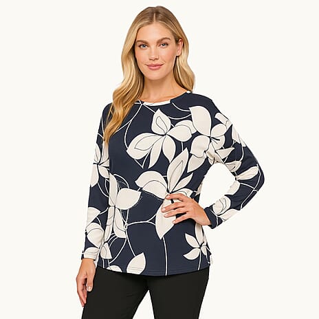 Mudflower Knitted Top (Size - Medium) - Navy