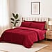 Super Soft Teddy Fleece Hush Haven 6 Piece Comforter Set Includes 2 Taffeta Jacquard Pillowcases and 2 Crystal Velvet Pillowcases Fitted Sheet