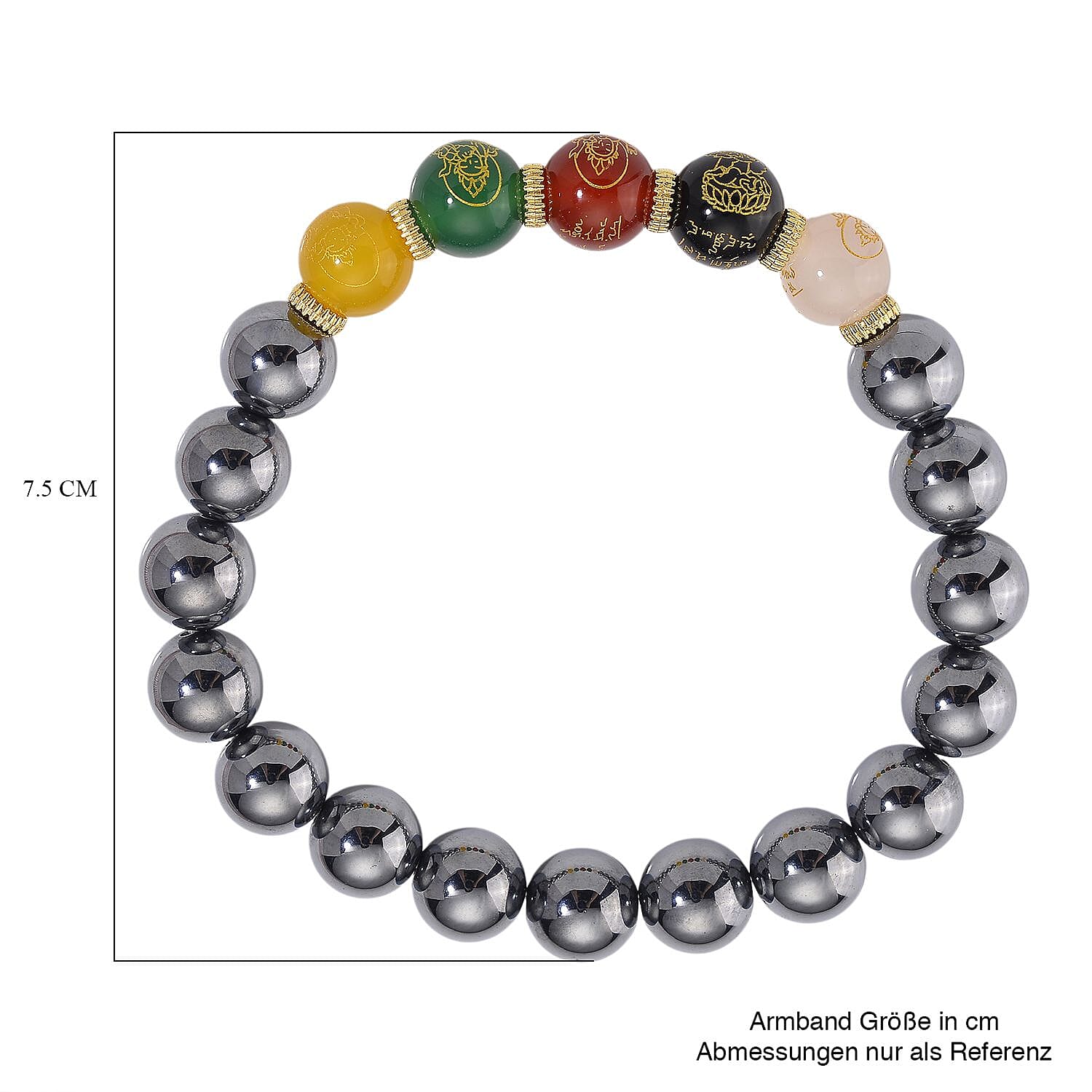 Terahertz & Multi Color Agate (Size - 7.5 Streachable) Bracelet 120.00 Ct.