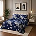 Hush Haven 6 Piece Digital Floral Print Duvet Cover Set - Inc. 1 Duvet Cover, 1 Fitted Sheet with 2 Housewife - 2 Oxford Pillowcases (Double) - Cream