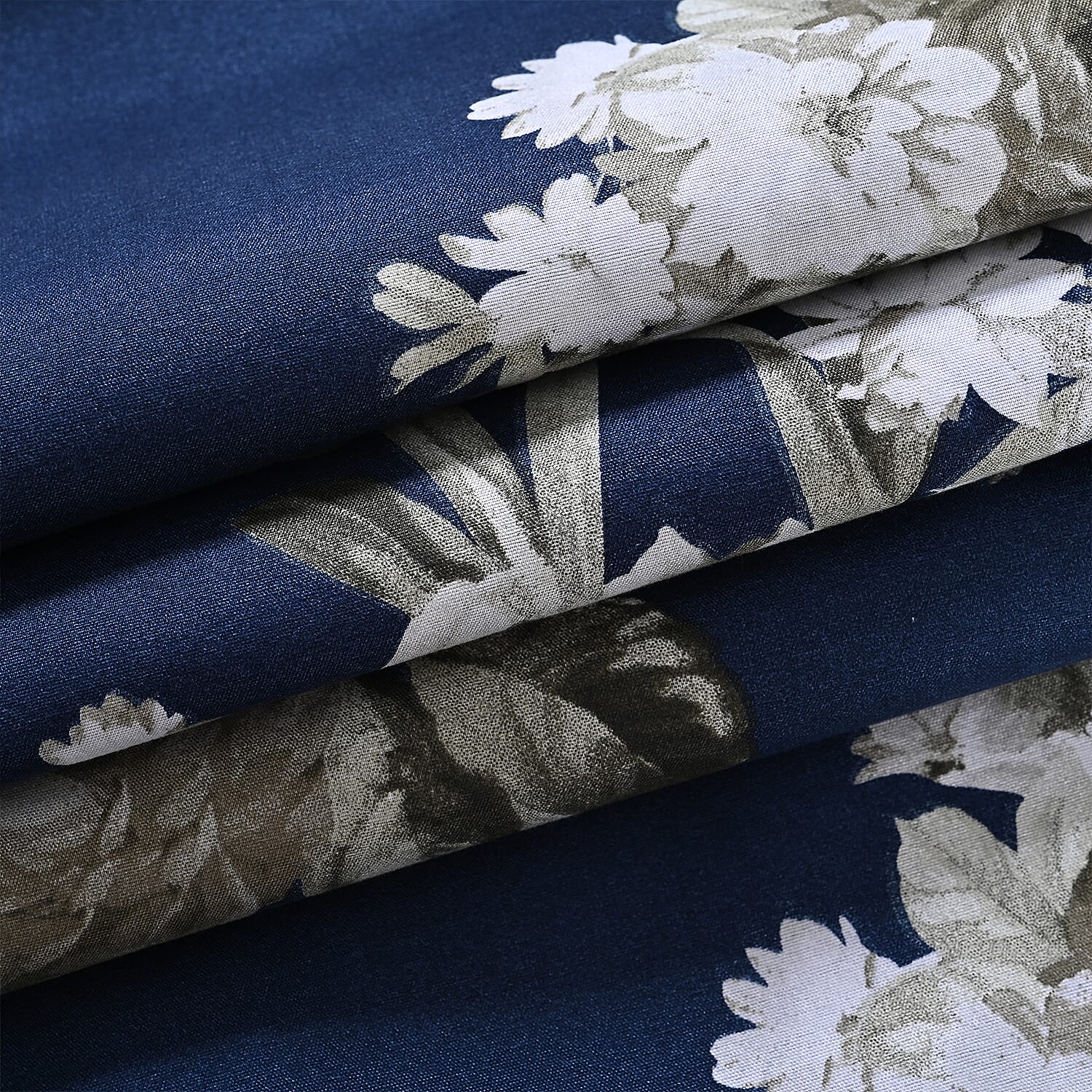 Hush Haven 6 Piece Digital Floral Print Duvet Cover Set - Inc. 1 Duvet Cover, 1 Fitted Sheet with 2 Housewife - 2 Oxford Pillowcases (Double) - Cream