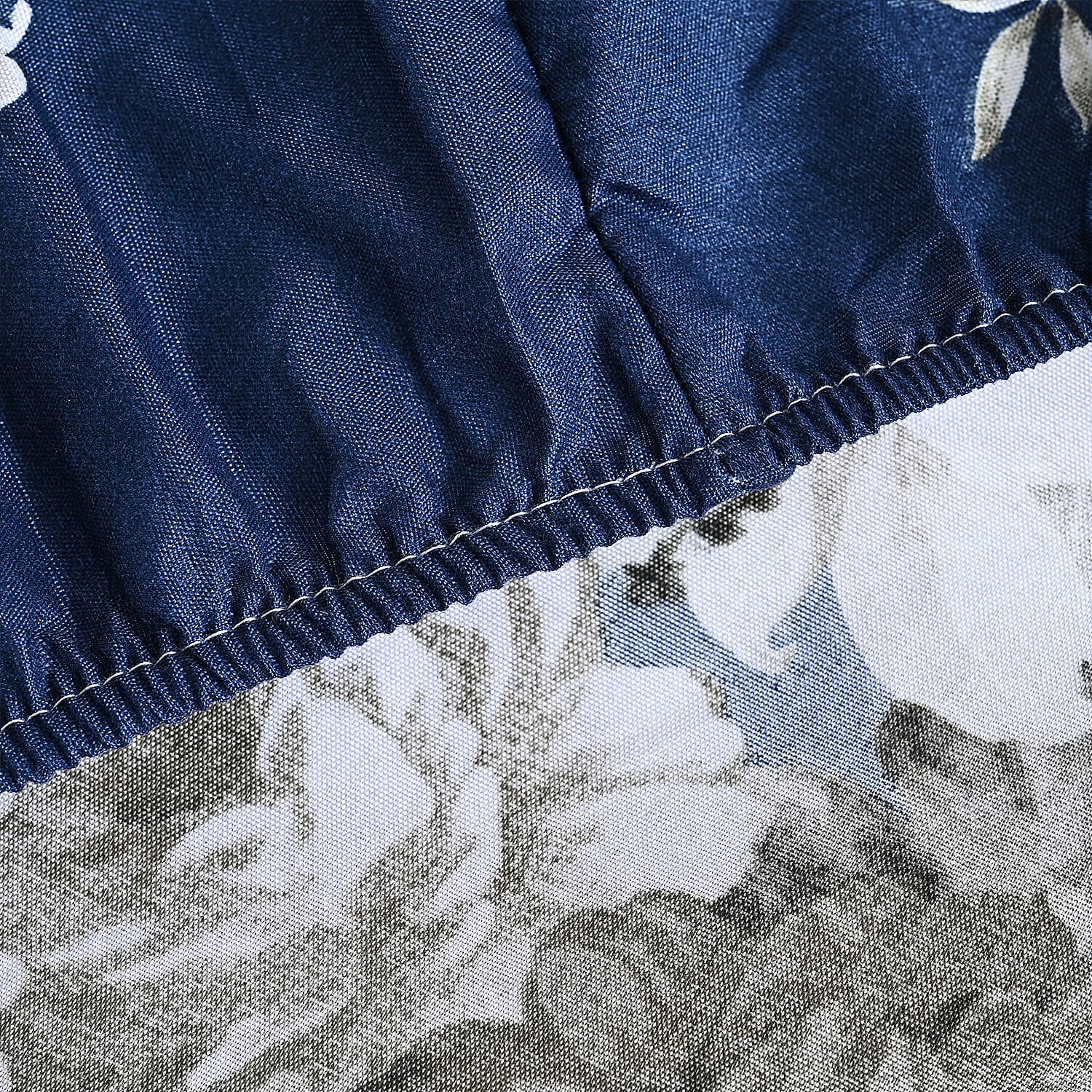 Hush Haven 6 Piece Digital Floral Print Duvet Cover Set - Inc. 1 Duvet Cover, 1 Fitted Sheet with 2 Housewife - 2 Oxford Pillowcases (Double) - Cream