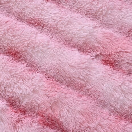 HUSH HAVEN Luxury Faux Fur Blanket with Border 600 GSM (150 x 200 cm) - Pink