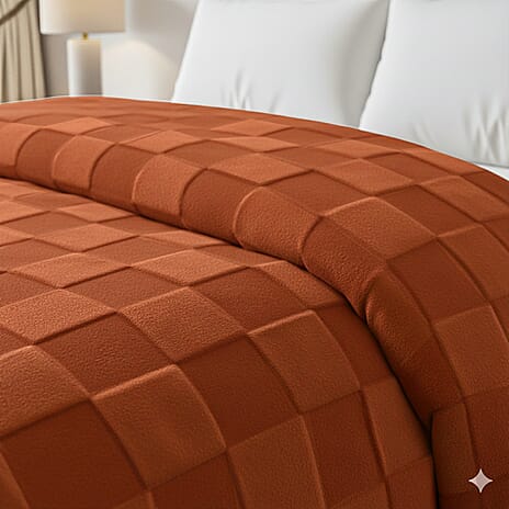 Hush Haven Patterned Blanket (Size 200x1 cm) - Rust & Rust