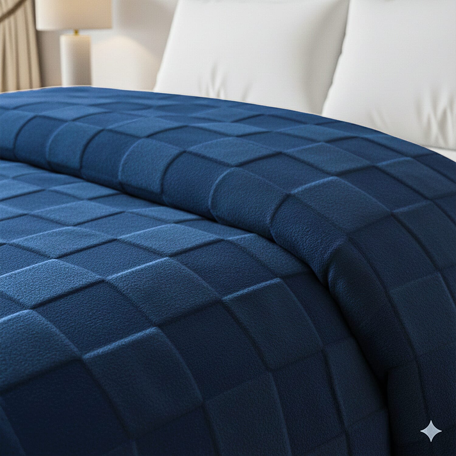 Hush Haven Patterned Blanket (Size 200x1 cm) - Blue & Rust