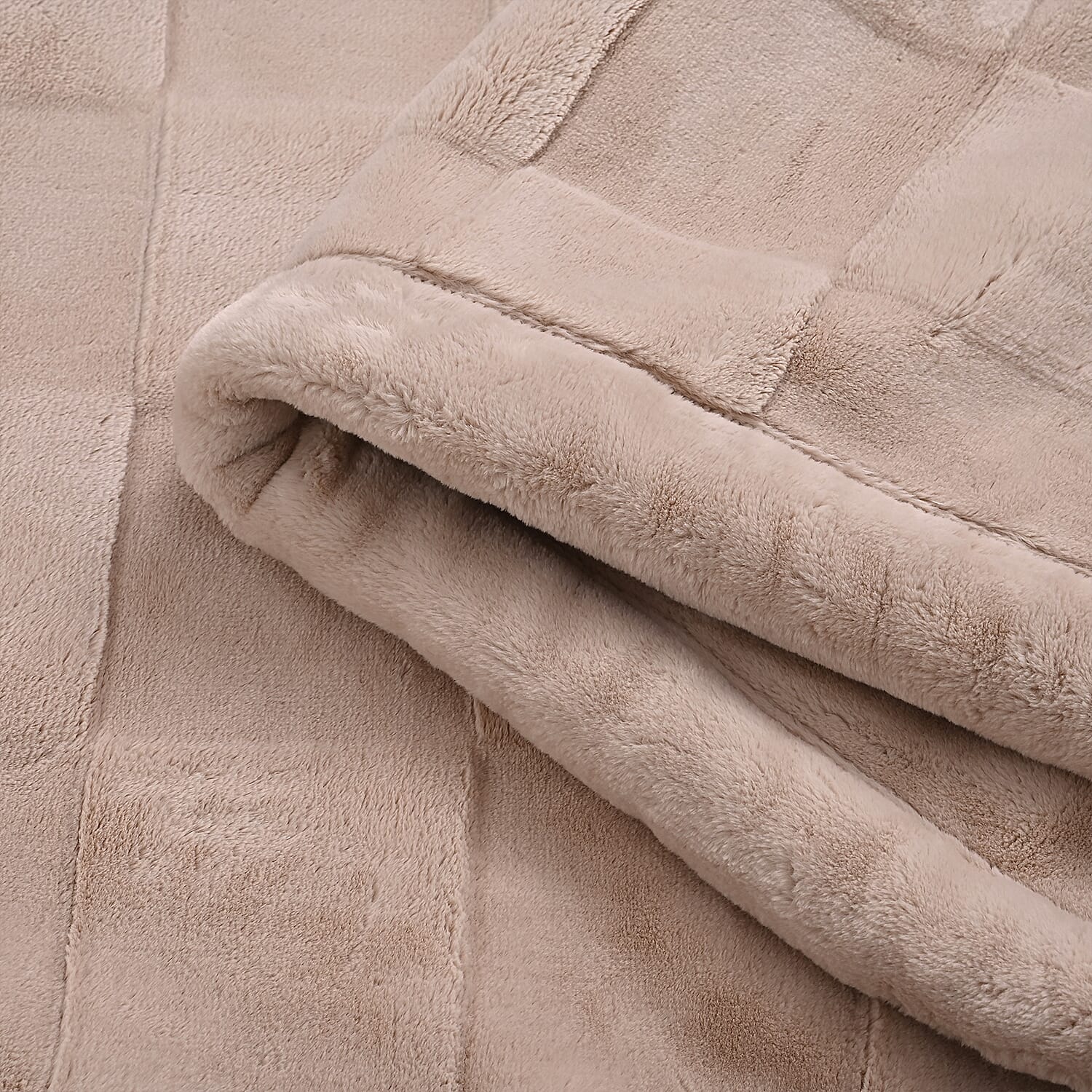 Hush Haven Patterned Blanket (Size 200x1 cm) - Beige & Rust