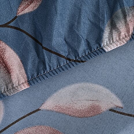 Hush Haven 6 Piece Floral Digital Print Duvet Cover Set (King) - Blue - Multicolour